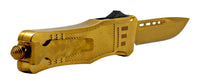 FPSTACTICAL 3PO OTF Golden Knife with Textured Handle and Black Firing Switch 4"