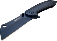 MTech USA Navy Blue Tinite Coated Cleaver Spring Assisted Stainless Steel Pocket Knife 3.5" MT-A1001BL