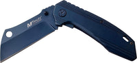 MTech USA Navy Blue Tinite Coated Cleaver Spring Assisted Stainless Steel Pocket Knife 3.5" MT-A1001BL