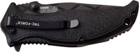 Tac-Force Black and Gray Spring Assisted Tanto / Etched Blade EDC Knife w Polymer Scales 3.5"