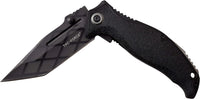 Tac-Force Black and Gray Spring Assisted Tanto / Etched Blade EDC Knife w Polymer Scales 3.5"