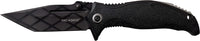 Tac-Force Black and Gray Spring Assisted Tanto / Etched Blade EDC Knife w Polymer Scales 3.5"