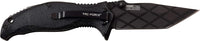 Tac-Force Black and Gray Spring Assisted Tanto / Etched Blade EDC Knife w Polymer Scales 3.5"