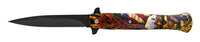 Pacific Solutions USA Spring Assisted Stiletto Knife Black w Bald Eagle & American Flag Scales 4"