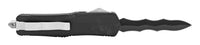 FPSTACTICAL Pneumatic Black and Silver Dual Edge Kris Blade OTF Knife with Rubberized Handle 3.5"