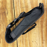 FPSTACTICAL Allotrope Tanto OTF Knife Black & Silver Two Tone Partial Serrated Blade and Diamond Texture Aluminum Handle 3.5"