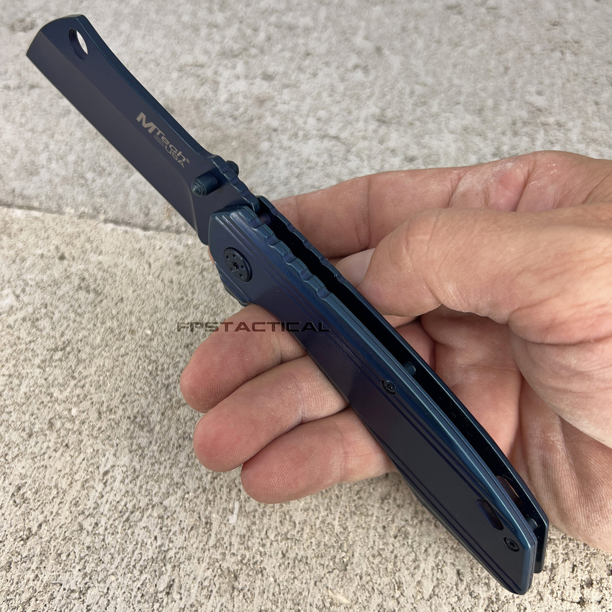 MTech USA Navy Blue Tinite Coated Cleaver Spring Assisted