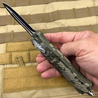 FPSTACTICAL Firth ACU Digital Camouflage Olive Green, Light Tan, and Black Dual Edge Serrated OTF Knife 3.5"