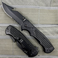 Pacific Solutions Gut Hook Spring Assisted Carver Hunting Knife Black 3.75"
