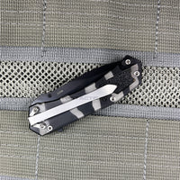 Pacific Solutions Miniature Airbrushed Zebra Stripe White and Black Spring Assisted Stiletto Knife 2.5"