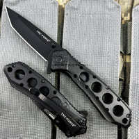 Tac-Force Black & Silver Spring Assisted Tanto Blade EDC Knife 3.5"