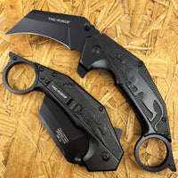 Tac-Force Black Panther Karambit Spring Assisted Tactical Knife w Glass Breaker 3"