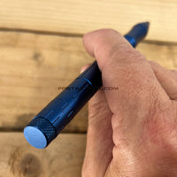 FPSTACTICAL Kuboton Compact OTF Tactical Pen Knife Blue with Dual Edge Black Blade 1.75"