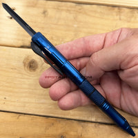FPSTACTICAL Kuboton Compact OTF Tactical Pen Knife Blue with Dual Edge Black Blade 1.75"