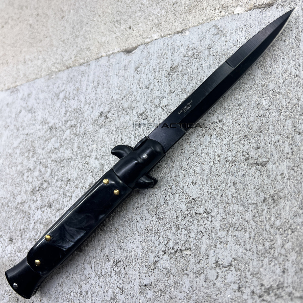 FPSTACTICAL Entricity Italian Style Stiletto Switchblade Black