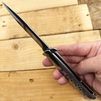 Falcon Elite Series Chrome / Mirror Finish Spring Assisted Stiletto Knife 4"