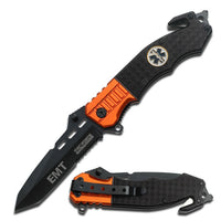 Tac-Force EMT / EMS Orange & Black Spring Assisted Tanto Blade EDC Rescue Knife 3.25"