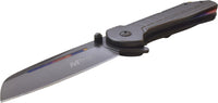 MTech USA Gray Tinite Coated Cleaver Spring Assisted Stainless Steel Pocket Knife w Rainbow Accents 3.5" MT-A1078GY