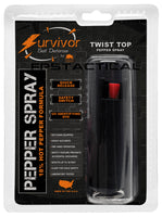 Survivor Pepper Spray Self Defense / Protection Keychain w Hard Shell Case USA Made - Black