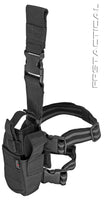 Explorer Right Handed Deluxe Tactical Drop Leg Holster w Mag Pouch for Medium to Large Frame Pistols- Black