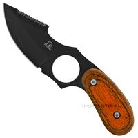 Falcon Black & Wood Full Tang Hunting / Carving Fixed Blade Knife w Sheath 2.5"