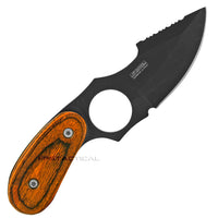 Falcon Black & Wood Full Tang Hunting / Carving Fixed Blade Knife w Sheath 2.5"