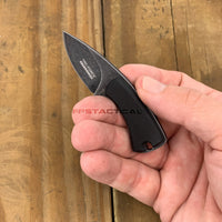 Tac-Force Evolution Black / Gray Stonewash Miniature Full Tang Fixed Blade Knife w Necklace Sheath 1.75"