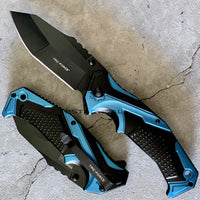 Tac-Force Spring Assisted Heavy Duty Tactical Pocket Knife Black & Blue 4"