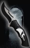 Pacific Solutions Punisher Skull Spring Assisted Carver Knife Black and White 3.75"