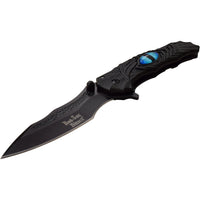 Dark Side Black & Blue Dragons Eye Spring Assisted Fantasy Pocket Knife 3.5"