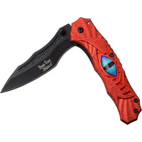 Dark Side Red & Black Dragons Eye Spring Assisted Fantasy Pocket Knife 3.5"