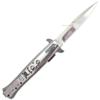 Falcon Elite Series Chrome / Mirror Finish Spring Assisted Stiletto Knife 4"