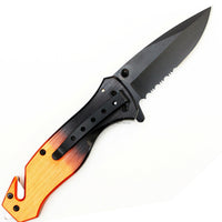 Tac-Force EMS / EMT Spring Assisted Rescue Knife Orange & Black 3.5"