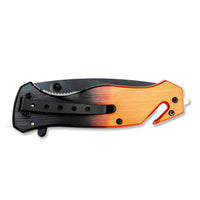 Tac-Force EMS / EMT Spring Assisted Rescue Knife Orange & Black 3.5"