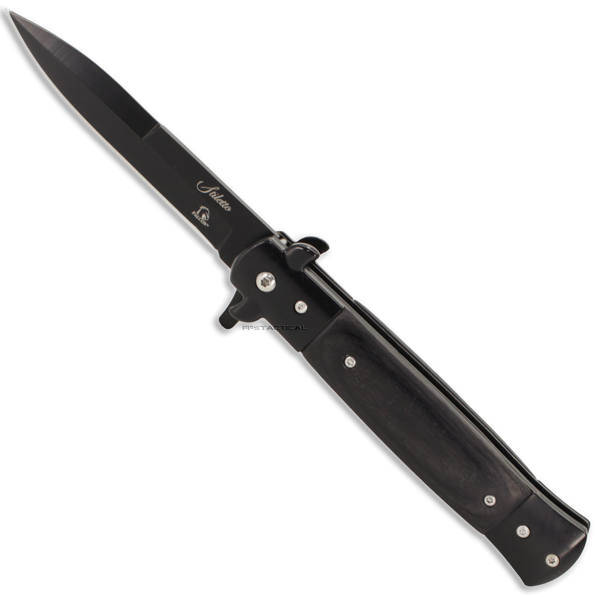 スポーツ TalonKnife Falcon KS6008BBK All Black Spring Assist Stiletto Knife w