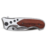 Falcon Classic Silver Spring Assisted EDC / Hunting Knife with Wood Inlay 3.25" KS32236GY