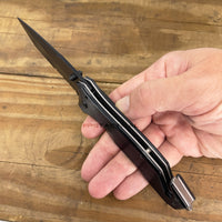 Pacific Solutions Combination Spring Assisted Tactical Rescue Knife Brushed Black  3.75"