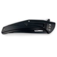 Falcon KS4525BK Trailing Point Matte Black Spring Assisted Fishing & Hunting Knife 4"
