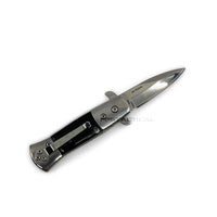 Pacific Solutions KS3336S-NP Miniature Gray Marble Mirror / Chrome Spring Assisted Stiletto Knife 1.75"