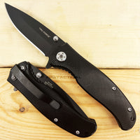 Tac-Force Classic Black Spring Assisted Compact Pocket Knife w Aluminum G10 Style Scales TF-420BK 3"