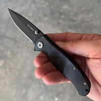 Tac-Force Classic Black Spring Assisted Compact Pocket Knife w Aluminum G10 Style Scales TF-420BK 3"