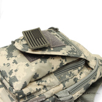 East West USA ACU Digital Camouflage Tactical Military Sling Backpack w Removable USA Flag Patch