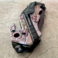 Tac-Force 3D Molded Snakeskin Spring Assisted Tactical Rescue Knife Black / Purple / Green 3.5"