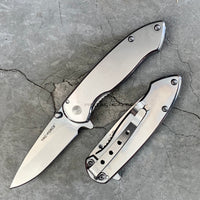 Tac-Force Chrome Mirror Finish Classic Style Spring Assisted Compact Pocket Knife 2.75"
