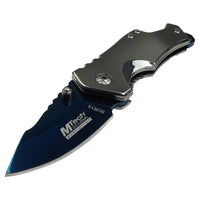 MTech Evolution MTE-A005-BLS Blue and Chrome / Silver Spring Assisted Compact Knife with Bottle Opener