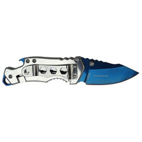 MTech Evolution MTE-A005-BLS Blue and Chrome / Silver Spring Assisted Compact Knife with Bottle Opener