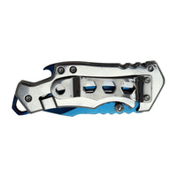 MTech Evolution MTE-A005-BLS Blue and Chrome / Silver Spring Assisted Compact Knife with Bottle Opener