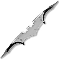 Pacific Solutions Dual Blade Bat Wing Silver & Black Spring Assisted Knife Dual 4.5"