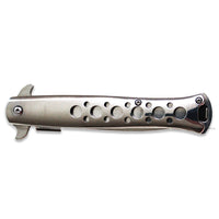 Falcon Elite Series Chrome / Mirror Finish Spring Assisted Stiletto Knife 4"