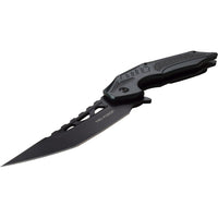 Tac-Force Blue & Black Trailing Point Spring Assisted Fishing & Hunting Knife 4"